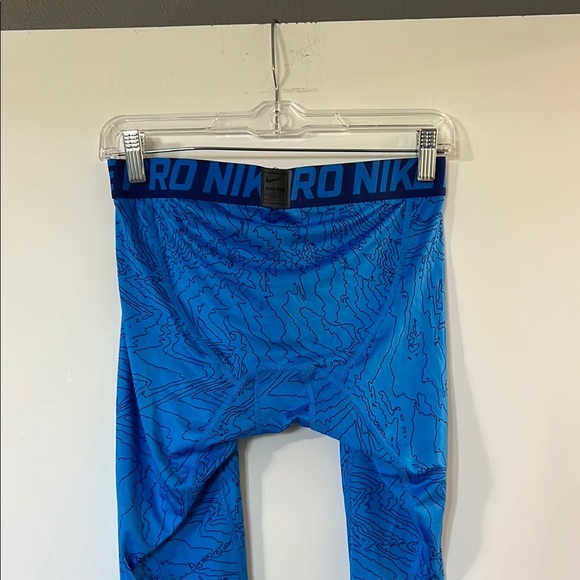 Nike Blue Compression Leggings Moisture-Wicking Athletic Wear - Picture 4 of 8